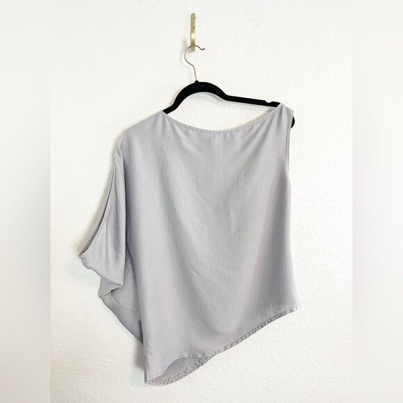 KaufmanFranco One Shoulder gray asymmetrical top small. NWT - Picture 5 of 10